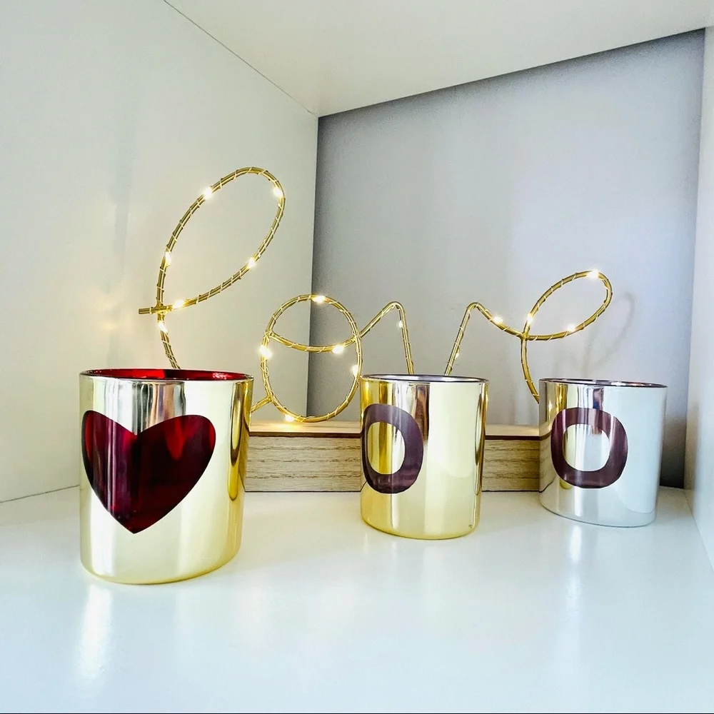 2pcs Gold Candle Holder Decor Party Glasses X O ❤️